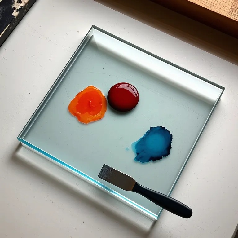 Ink slab with two mixed colours weighed out